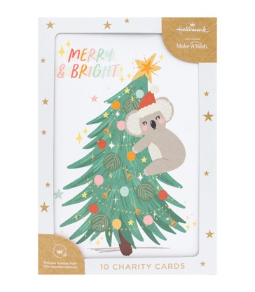 Hallmark 10 Pack Christmas Cards – Native Flora Wreath and Tree
