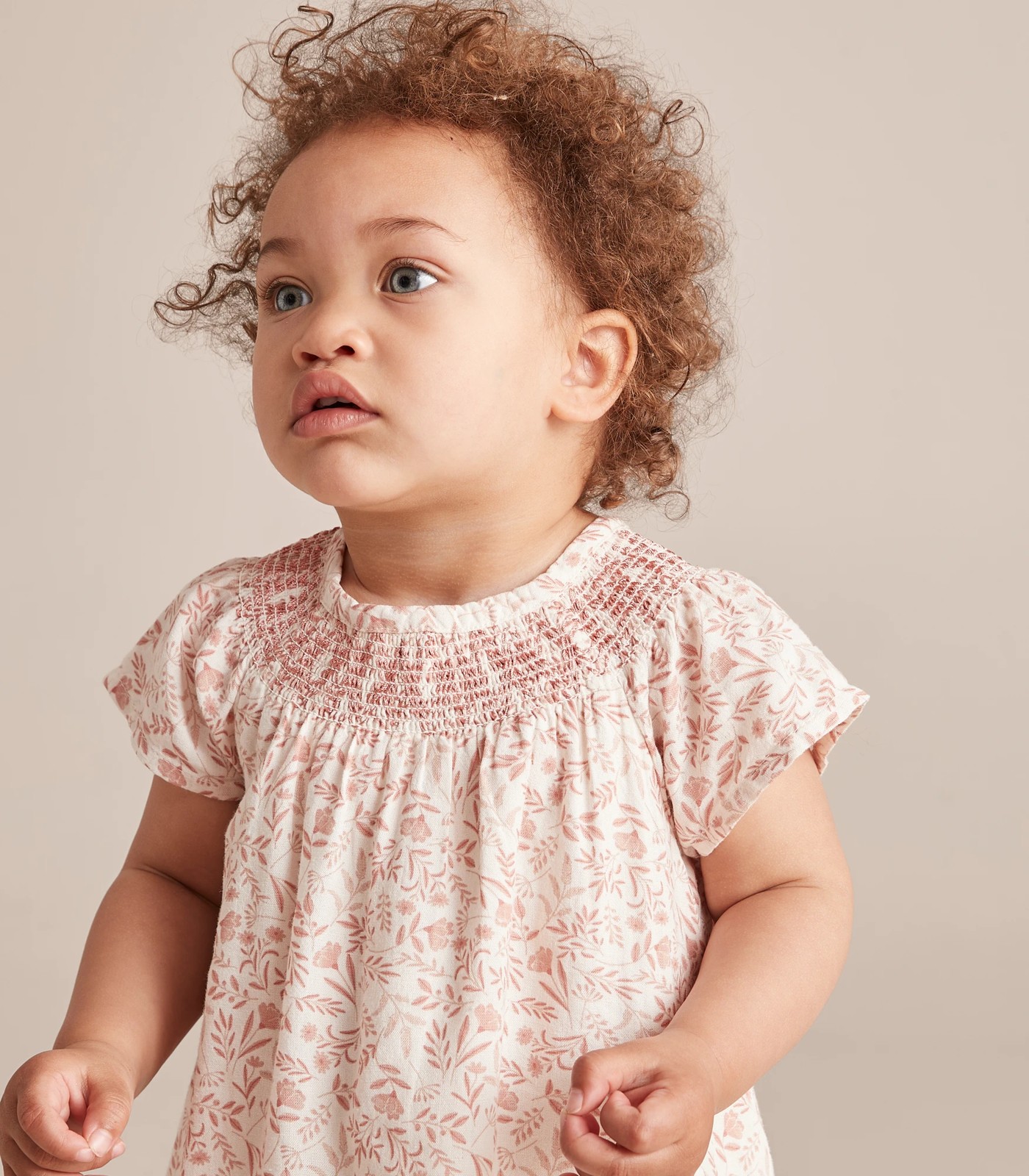 2 Piece Baby Linen Blend Dress and Bloomer Set 5 of 6