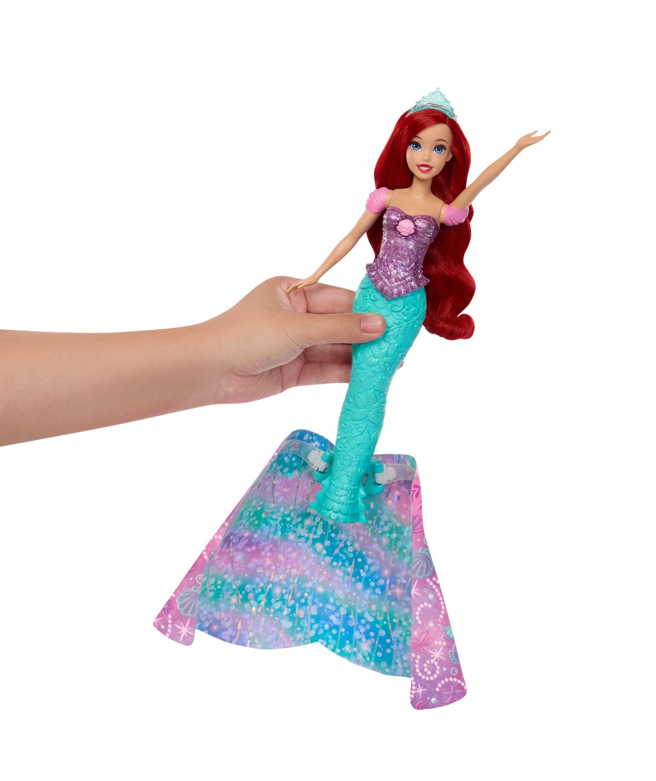 Disney Princess Ariel Human to Mermaid Transforming Fashion Doll with Flounder & 2 Accessories 4 of 6