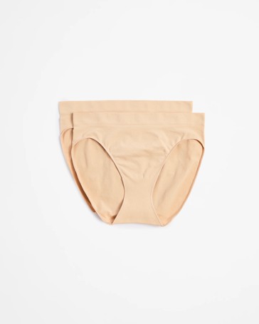 2 Pack Smooth Seamfree High Cut Briefs