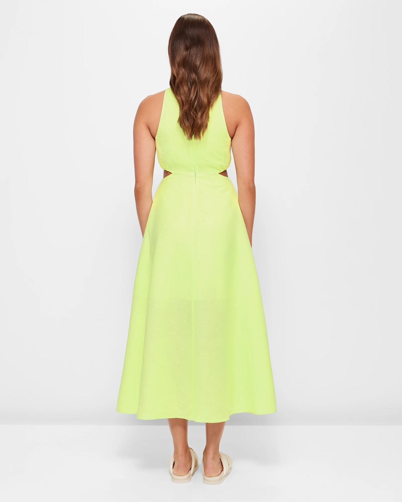 European Linen Blend Ring Detail Midi Dress - Lily Loves 4 of 5