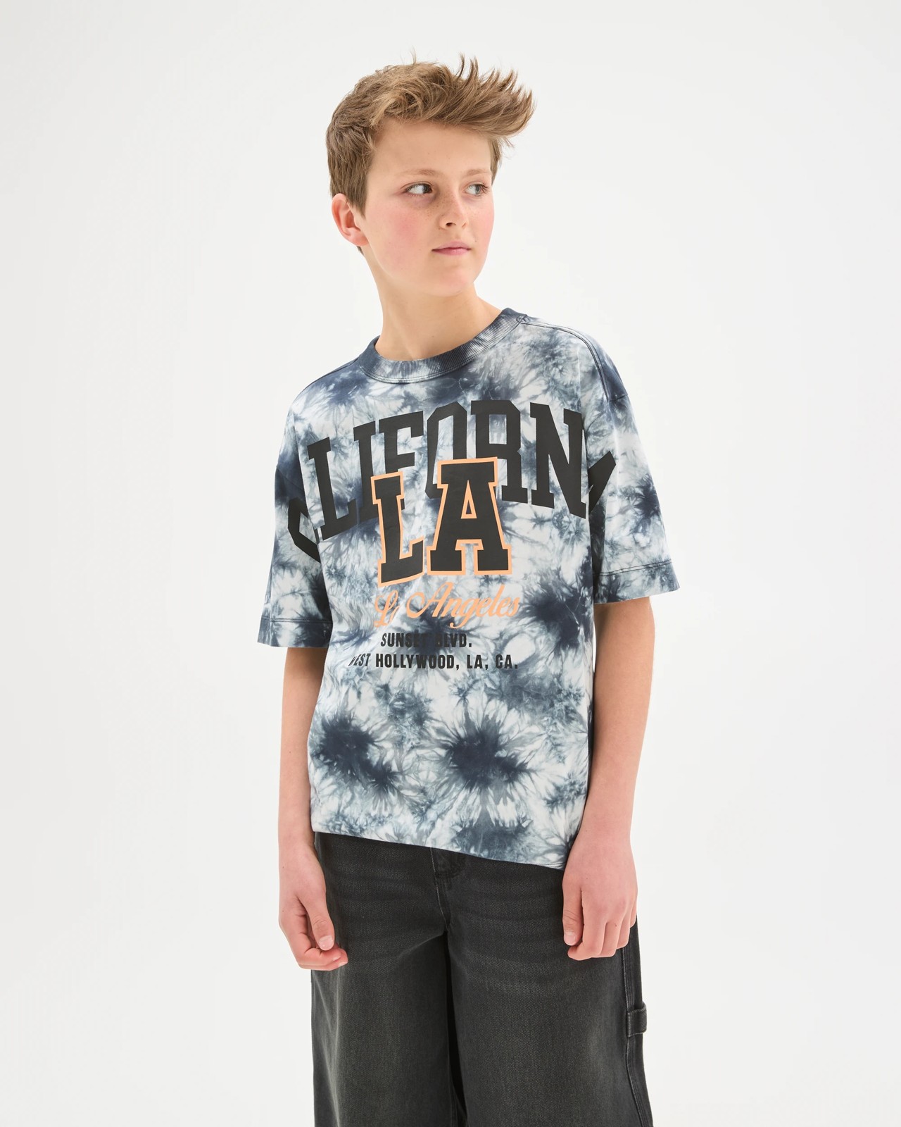 Australian Cotton Oversized Dyed Graphic T-Shirt - Black 2 of 6