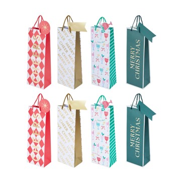 2 Pack Christmas Bottle Bags, Assorted - Anko