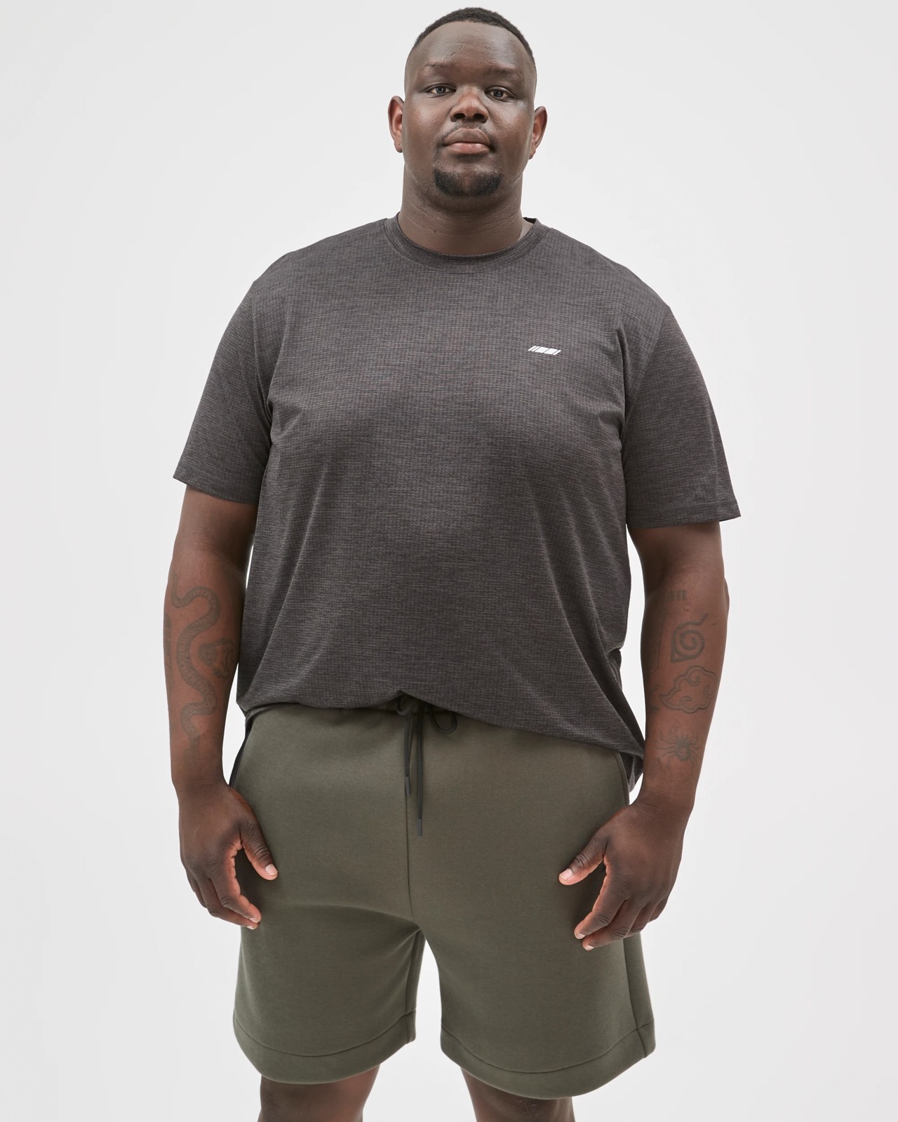 Plus Size Australian Cotton Blend Tech Fleece Shorts  - Dark Khaki 3 of 5