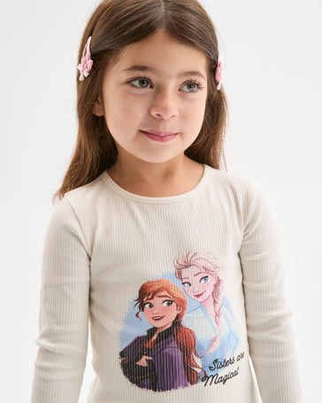 Disney Frozen Australian Cotton Blend Long Sleeve Rib T-Shirt