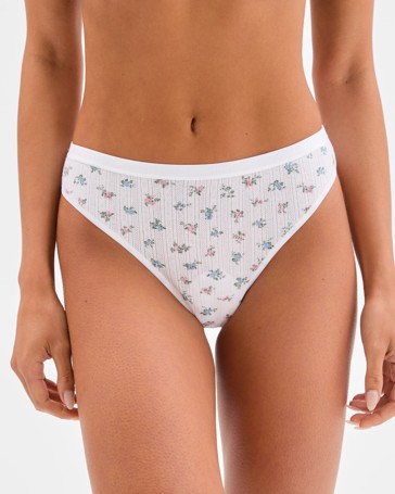 Australian Cotton 2 Pack Pointelle G-String Briefs - Lily Loves