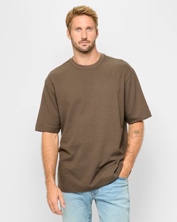 Australian Cotton Blend Relaxed Textured T-Shirt
