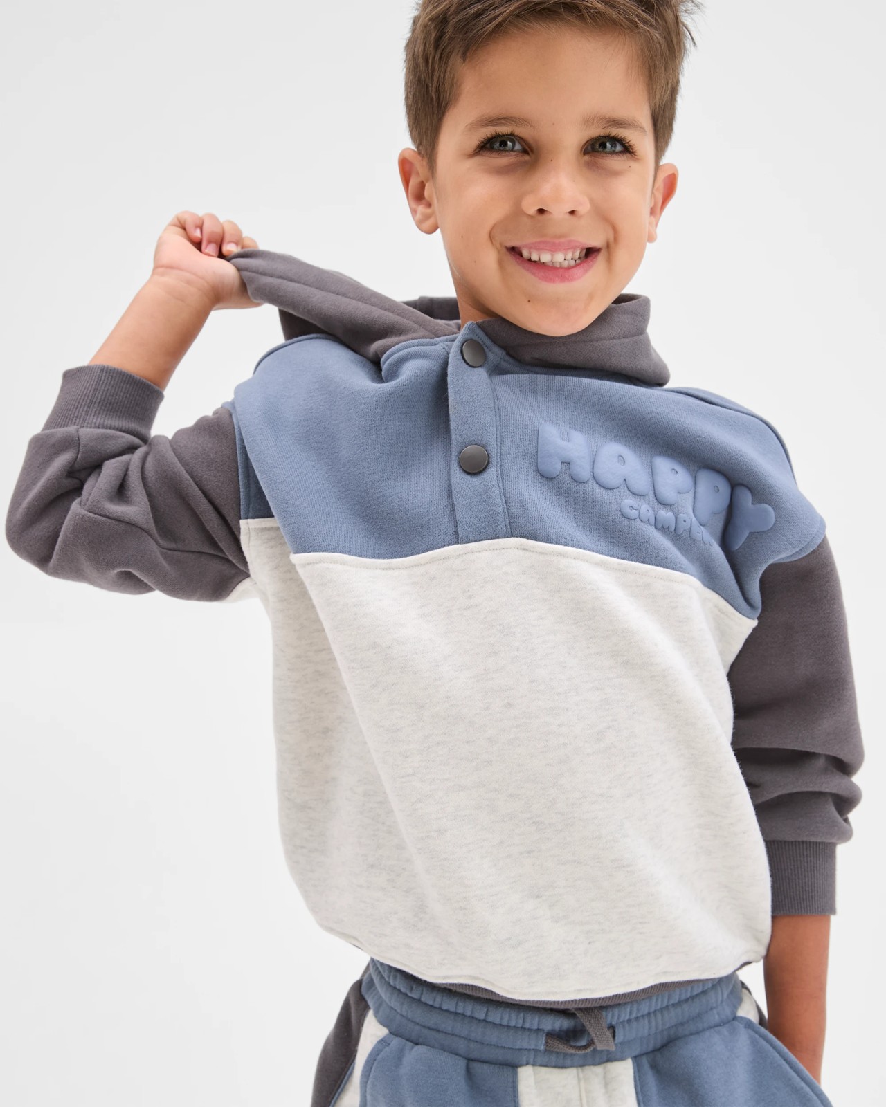 Australian Cotton Blend Hoodie and Trackpants Set - Blue / Grey 2 of 6
