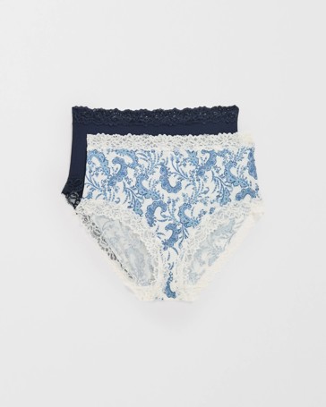 Modal and Lace 2 Pack Full Briefs