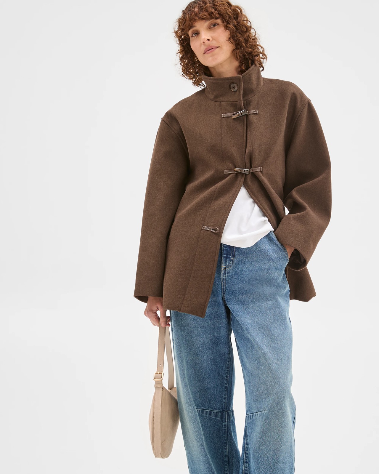 Tie Waist Duffle Coat - Coffee Bean 3 of 5