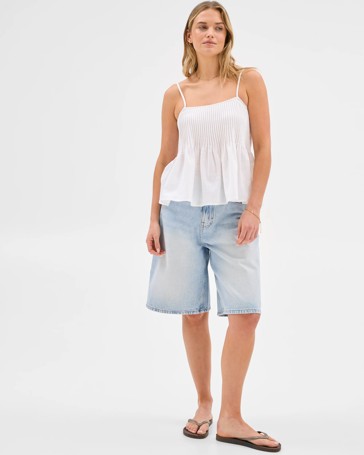 Lily Loves Australian Cotton Woven Pintuck Cami