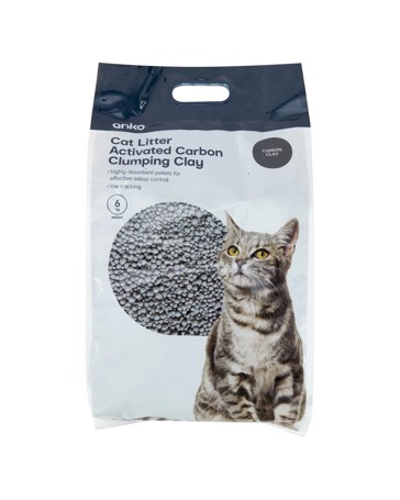Anko Clay Clumping Cat Litter Activated Carbon 6kg