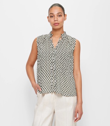 Sleeveless Tie Neck Blouse - Preview
