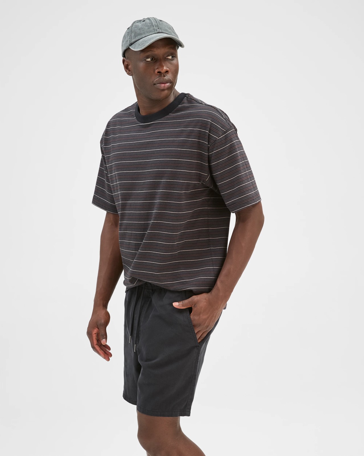 Commons Australian Cotton Twill Volley Shorts - Washed Black 5 of 6