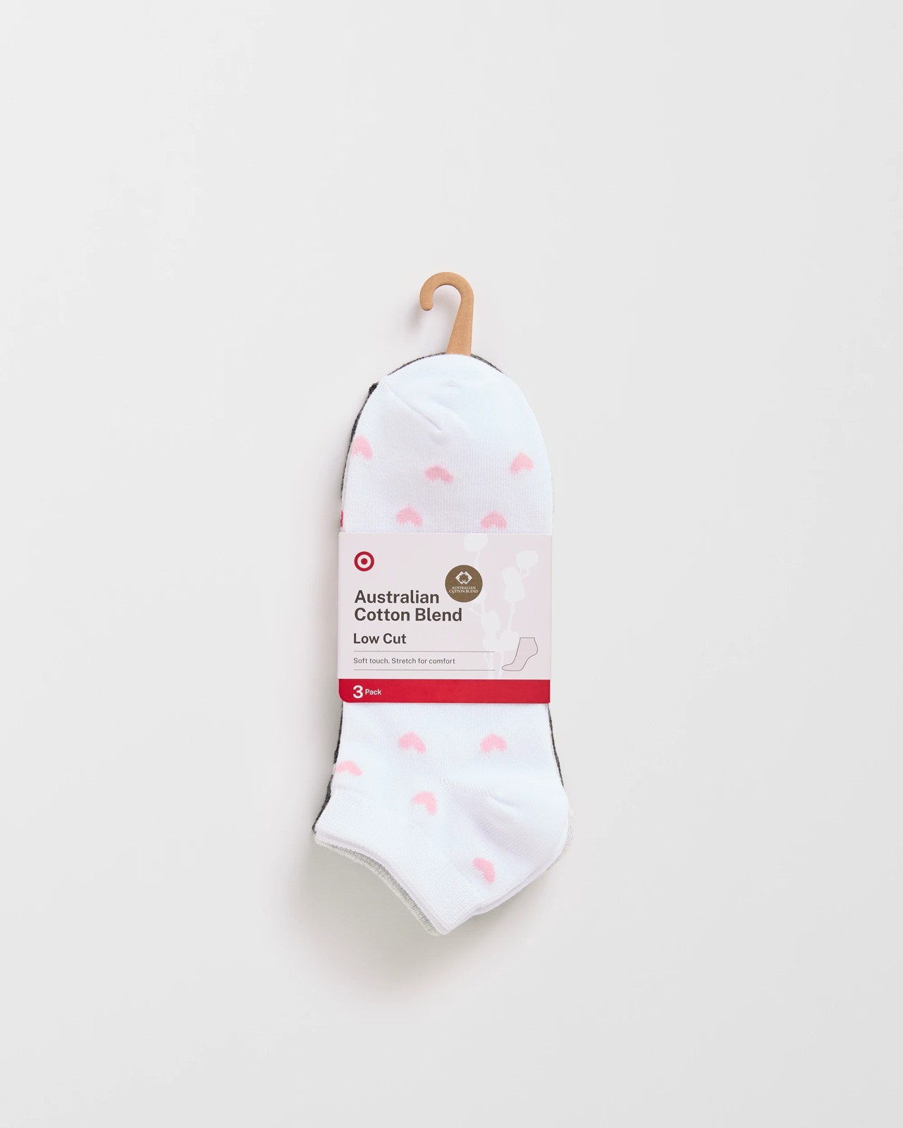 Australian Cotton Blend 3 Pack Low Cut Socks - Multi 3 of 3
