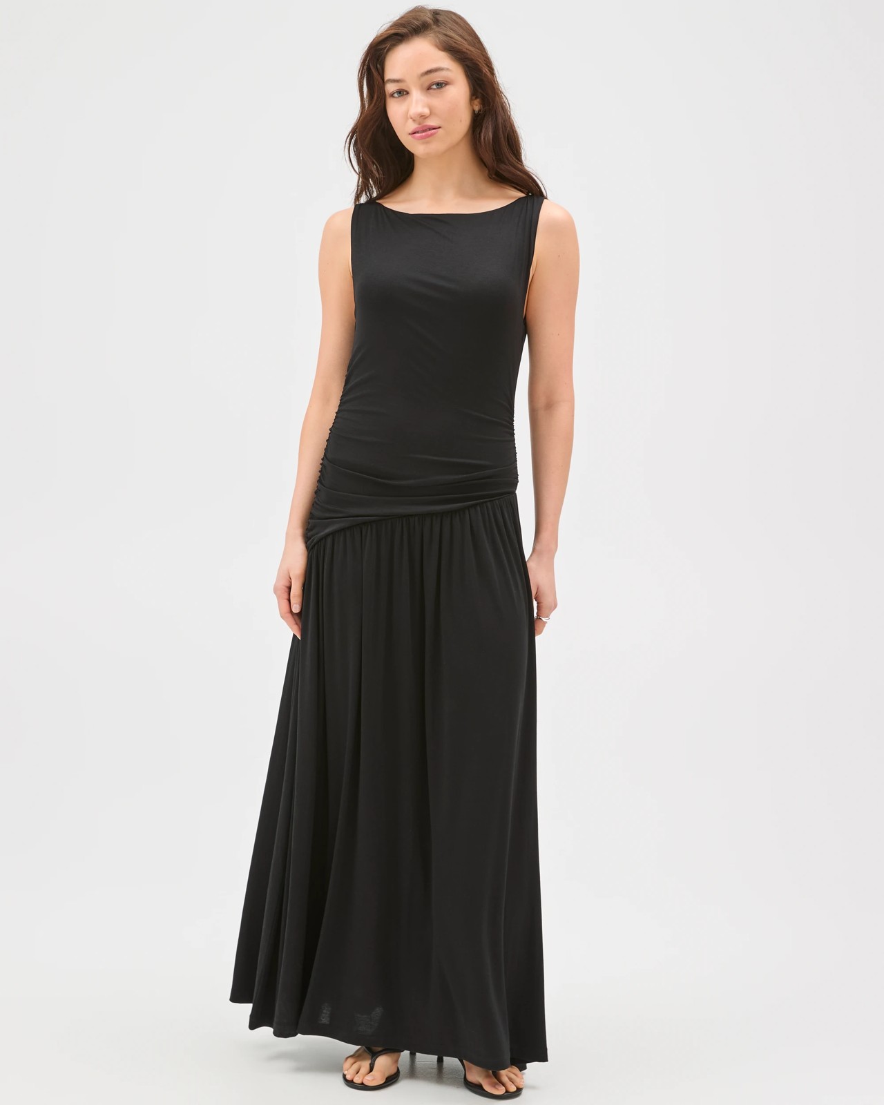 Lily Loves Fitted Drape Maxi Dress - Black 3 of 5