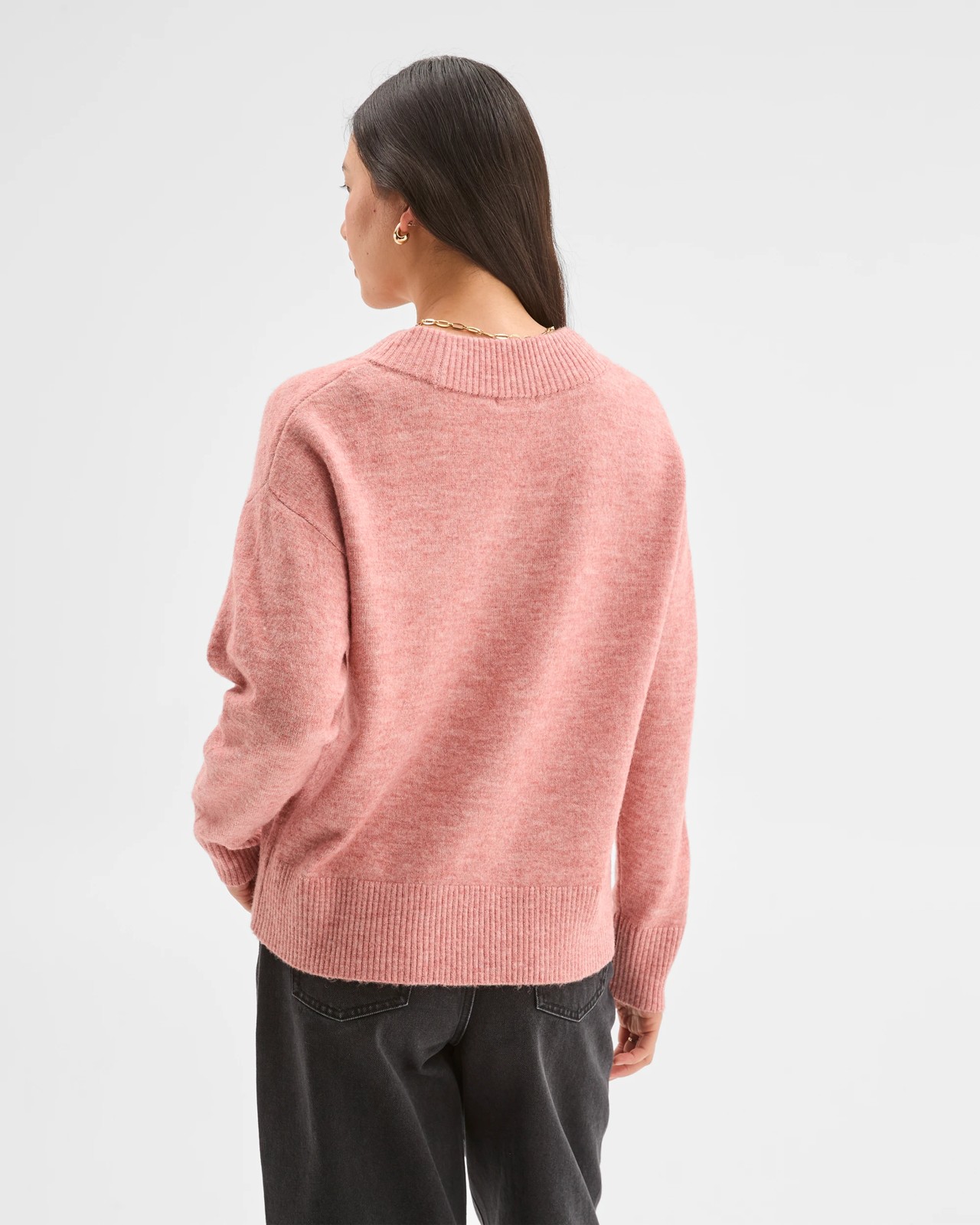 Lightweight Lofty V-Neck Sweater - Dusty Rose 5 of 5