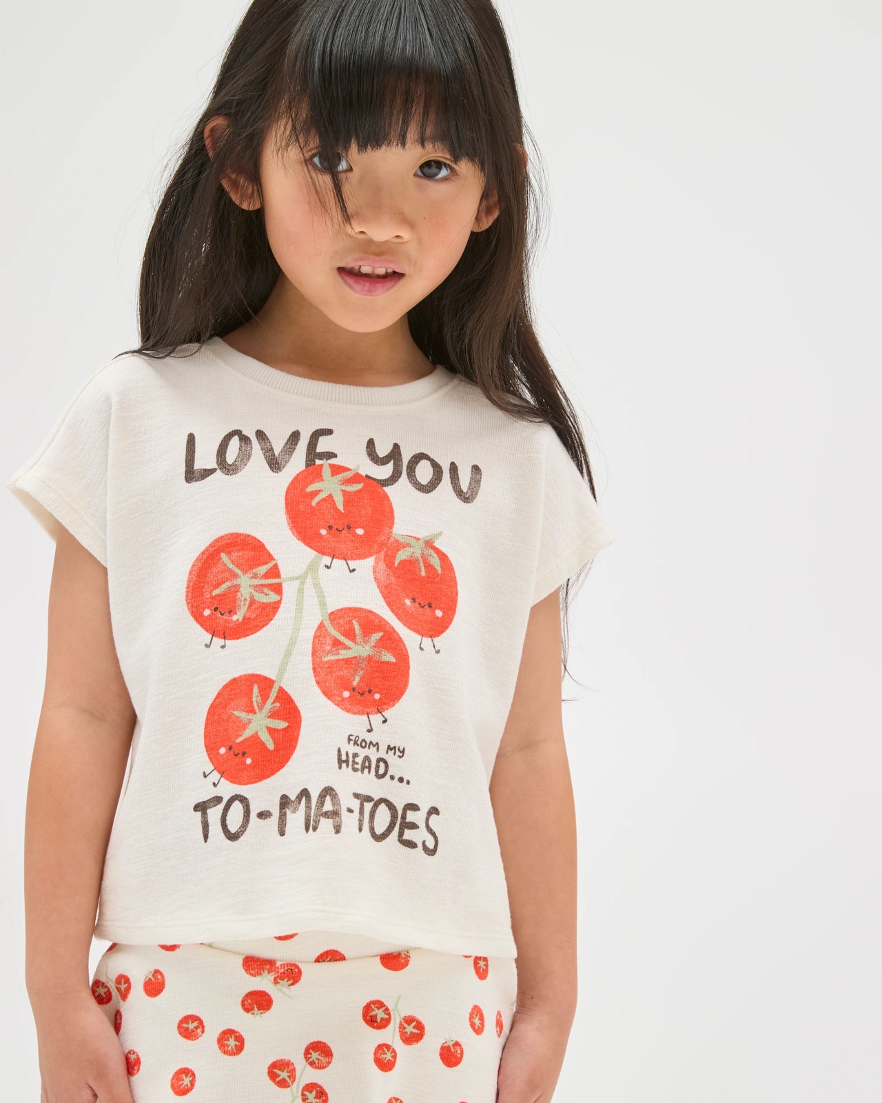 Australian Cotton Blend Fashion T-Shirt and Skort Set - Neutral Tomatoes 3 of 5
