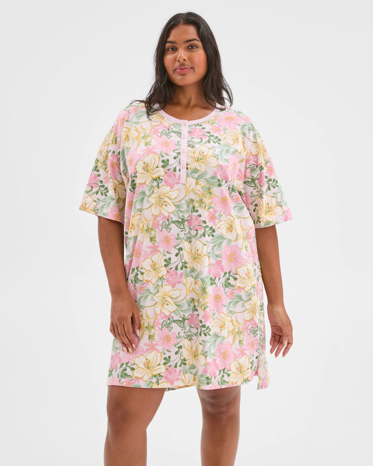 Plus Size Australian Cotton Henley Nightie 3 of 6