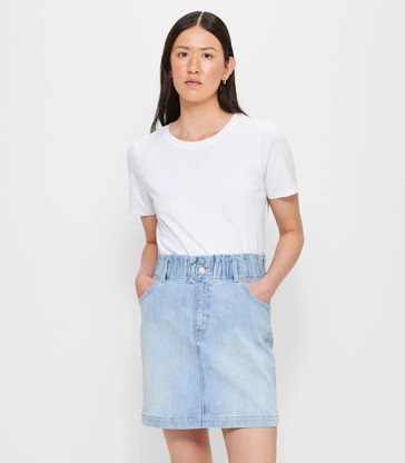 Paperbag Denim Skirt