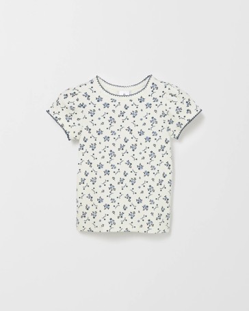Australian Cotton Pointelle Picot Trim T-Shirt