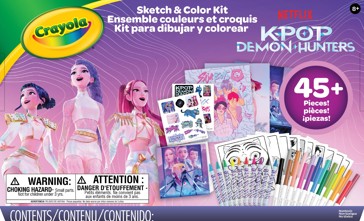 Crayola KPop Demon Hunters Sketch & Color Kit
