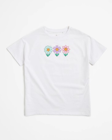 Organic Cotton Graphic Print Longline T-shirt