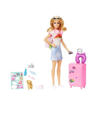 Barbie Doll and Accessories - Malibu Travel Set with Puppy