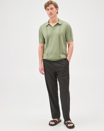 Preview Revere Pointelle Knit Polo Top