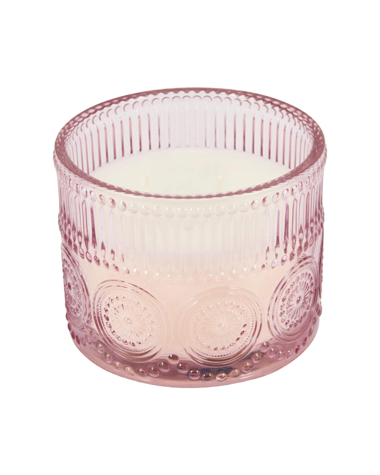 Anko Pink Embossed Glass Candle 2 of 5