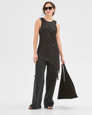 Lily Loves Asymmetrical Satin Tank Top