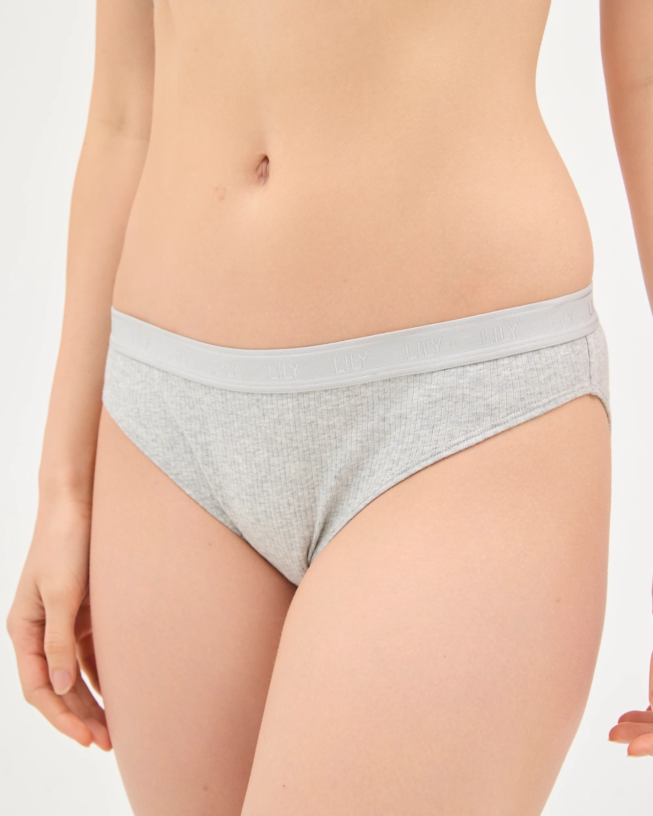 Lily Loves Organic Cotton 2 Pack Bikini Briefs - Grey Marle 5 of 6