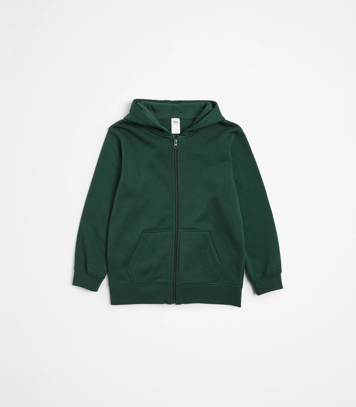 School Zip Thru Hoodie - Bottle Green