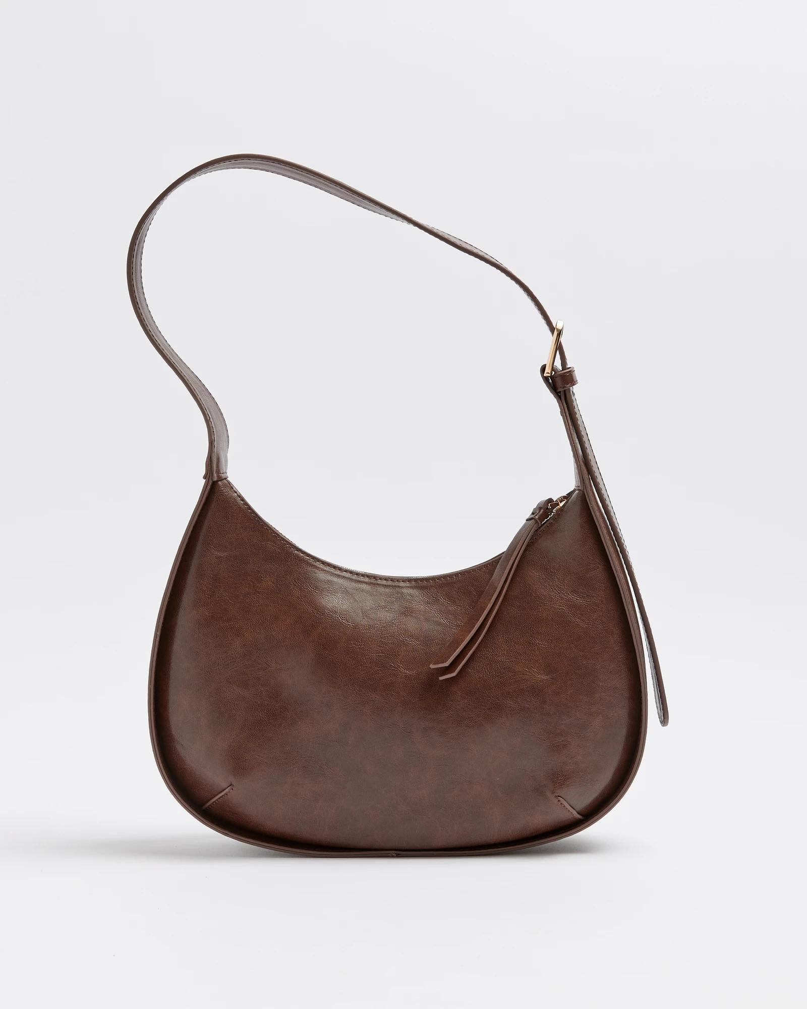 Half Moon Shoulder Bag Brown Target Australia