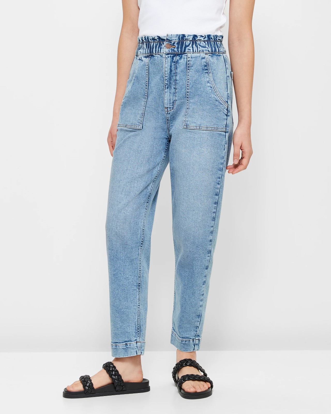 Elastic Waist Blue Jeans : Target