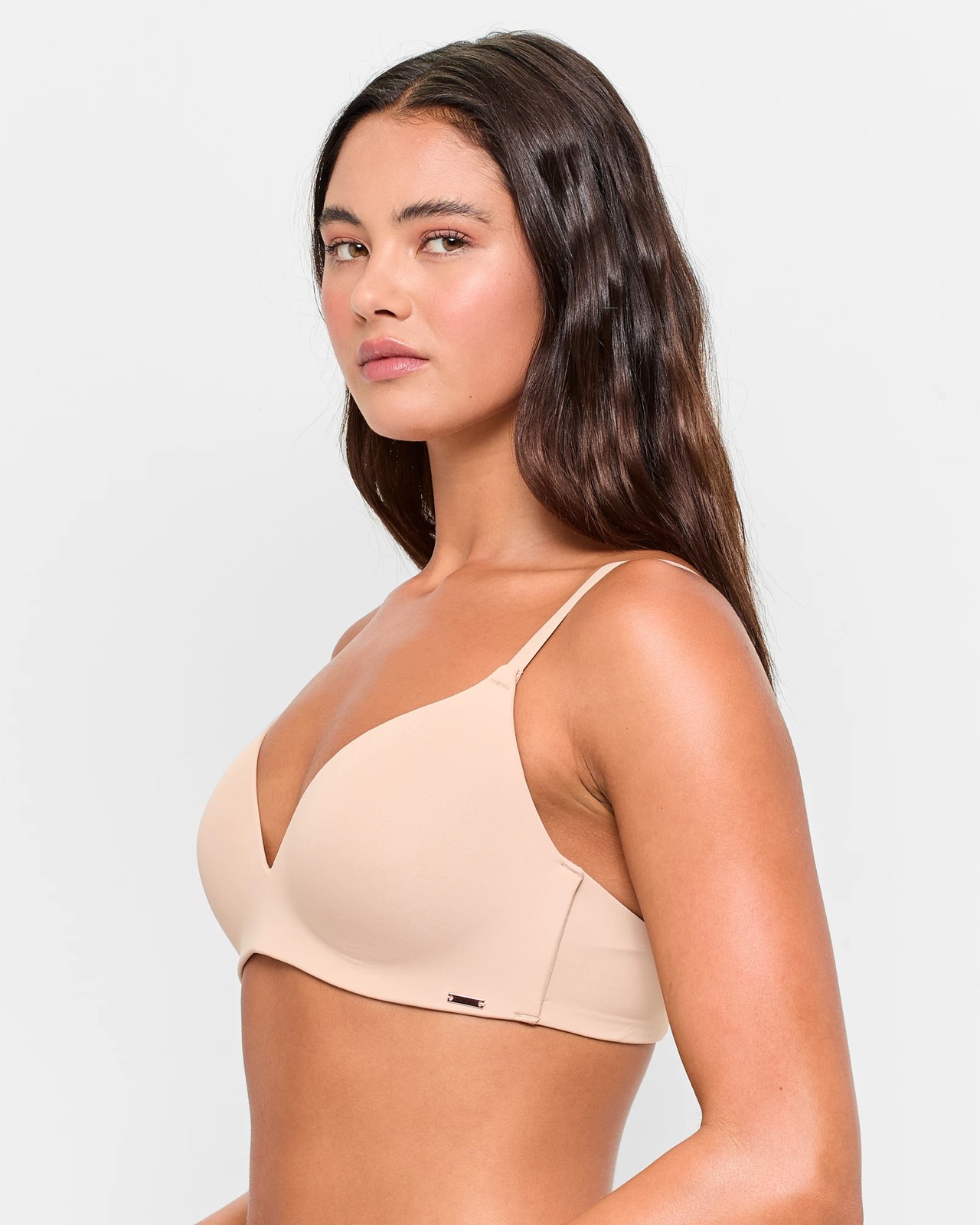 2 Pack Wirefree T-Shirt Bras - Latte/White 2 of 4