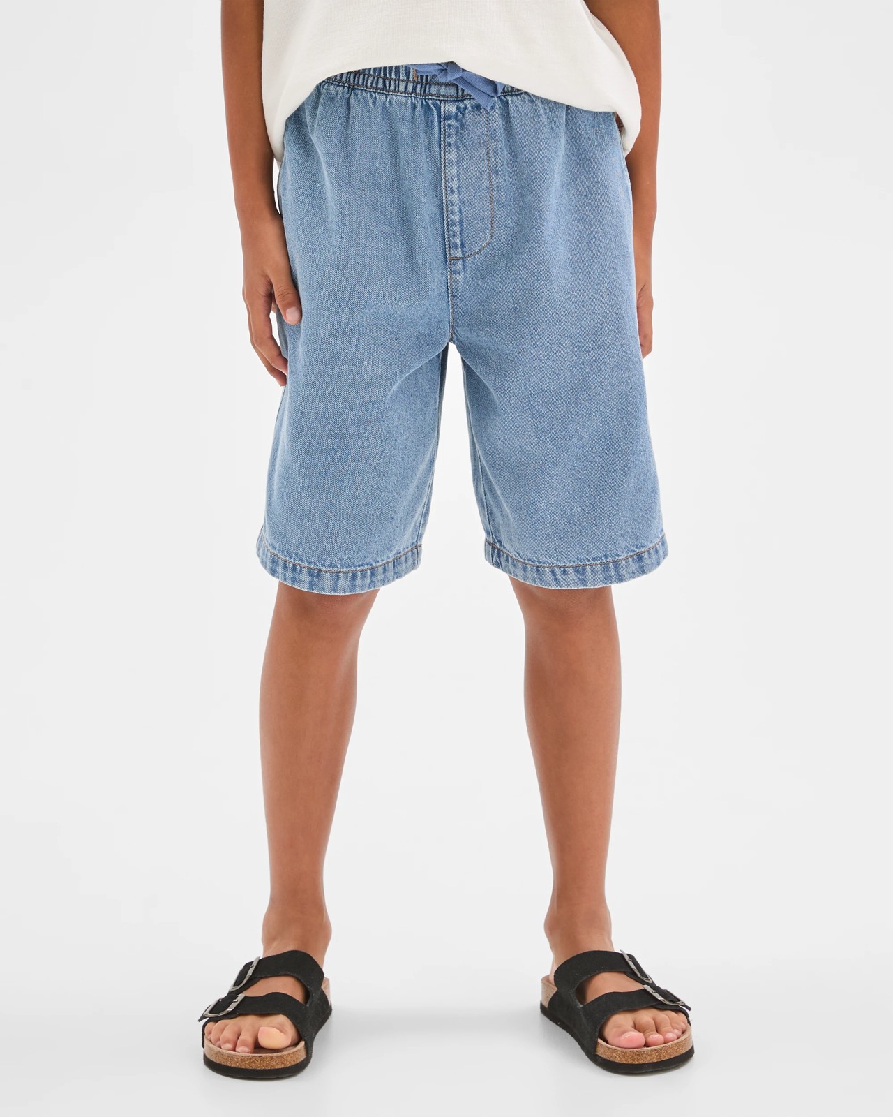 Knee Length Denim Jorts - Mid Wash 4 of 5