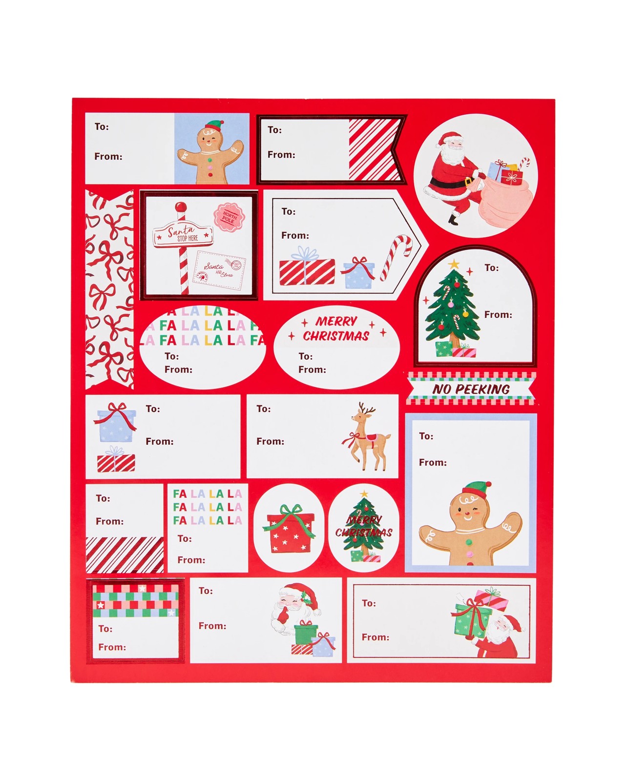 Anko 100 Pack Christmas Sticker Tags - Assorted 4 of 6
