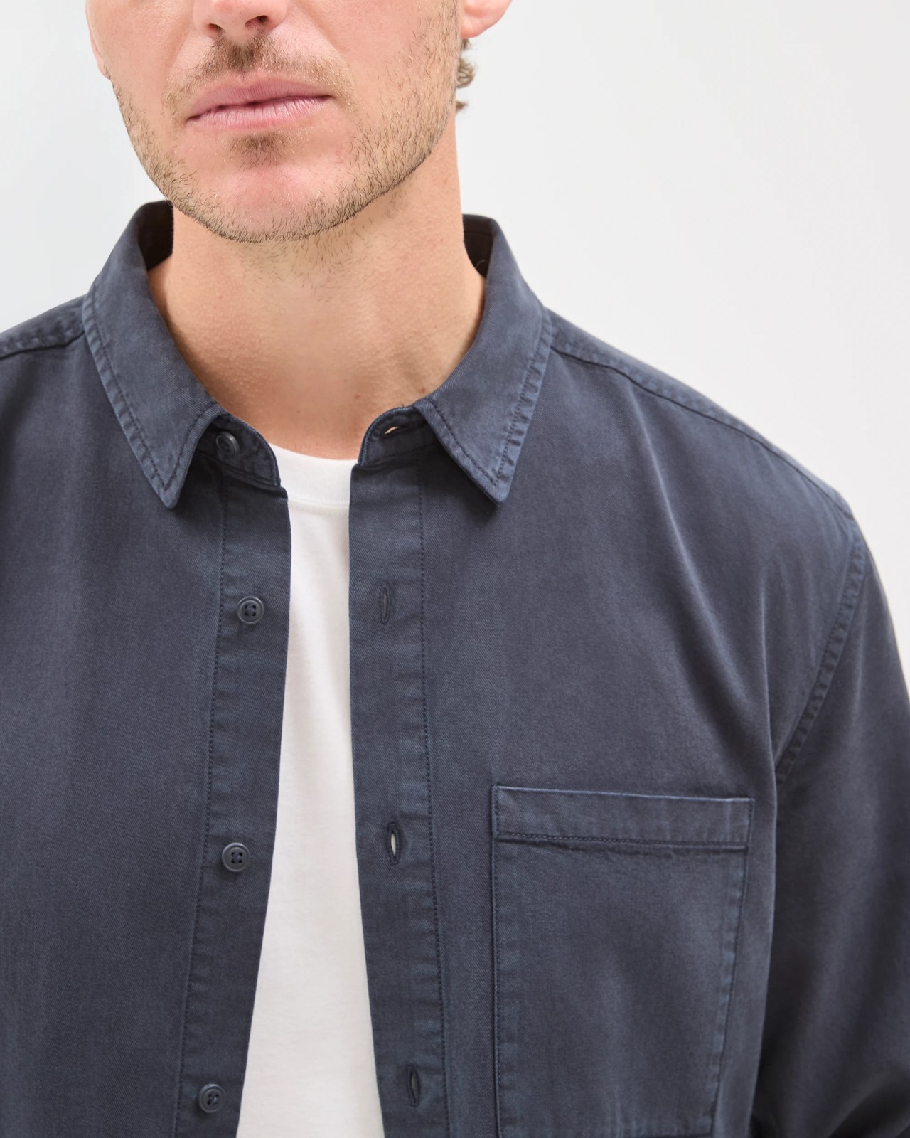 Long Sleeve Washed Shirt - Night Sky 3 of 6