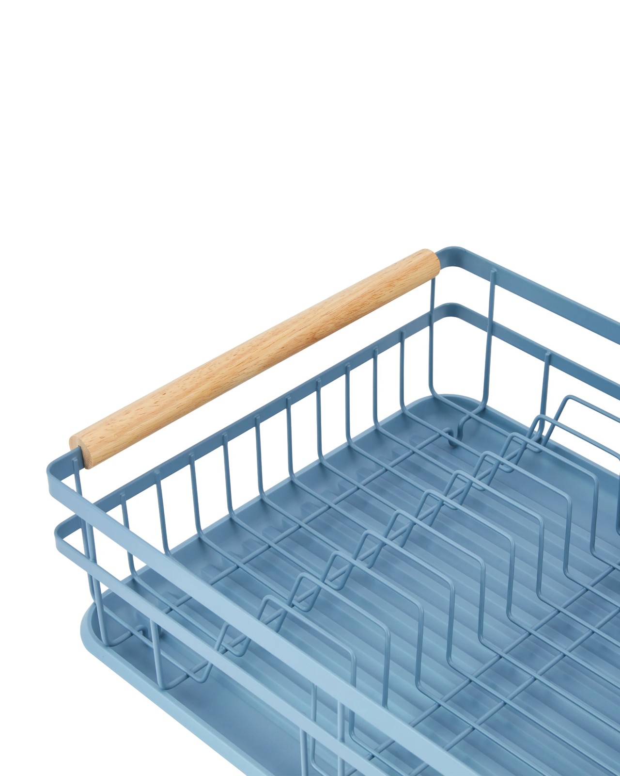 Anko Blue Wooden Handle Dish Rack 4 of 6