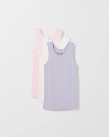 Australian Cotton 3 Pack Younger Girls Vest