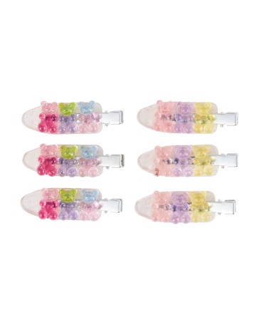 OXX Haircare 6 Pack No Crease Styling Clips - Gummy Bear