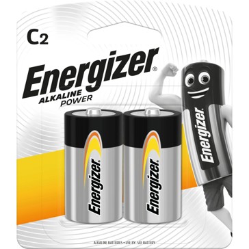 2 Pack Energizer Alkaline Power C Batteries