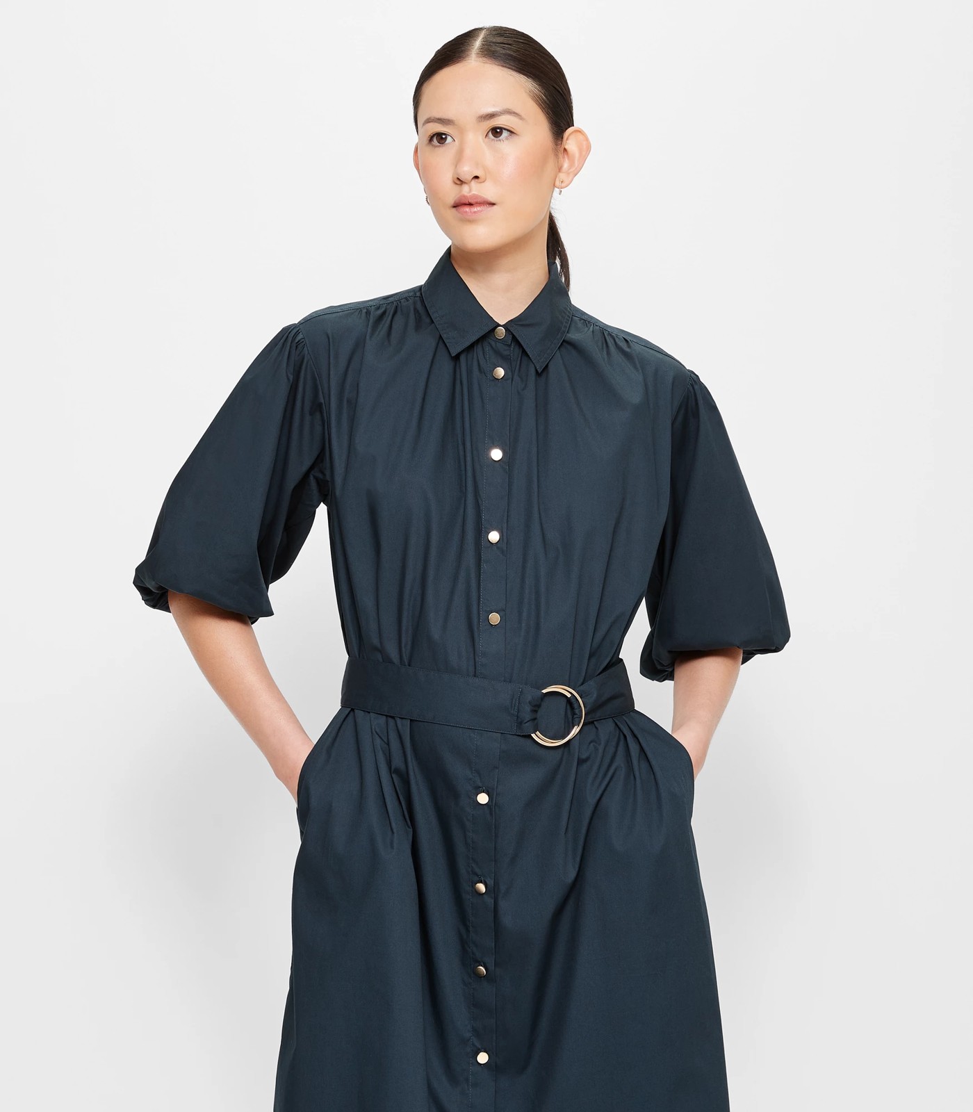 Gathered Detail Belted Shirt Dress - Preview | Target Australia