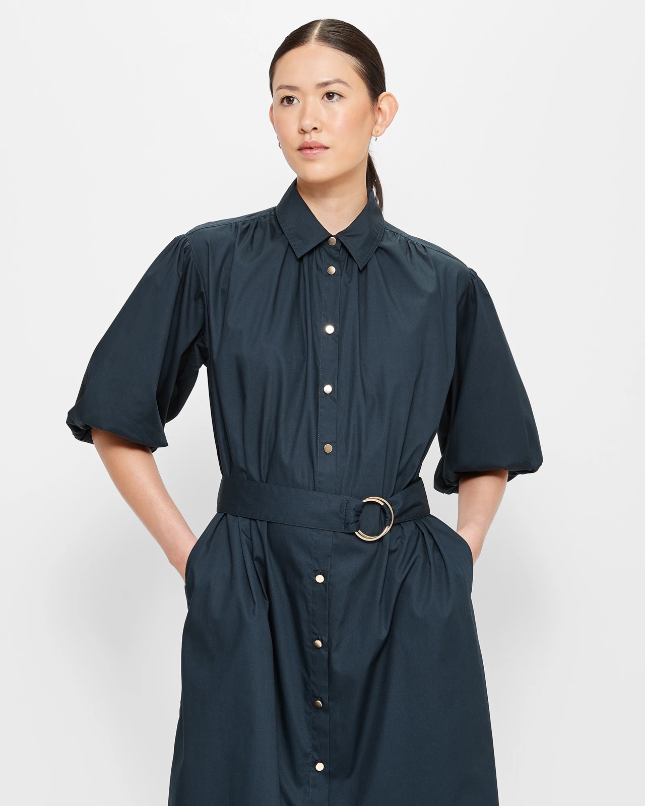 Gathered Detail Belted Shirt Dress - Preview | Target Australia