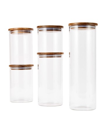 Anko Set of 5 Glass Food Storage Canisters