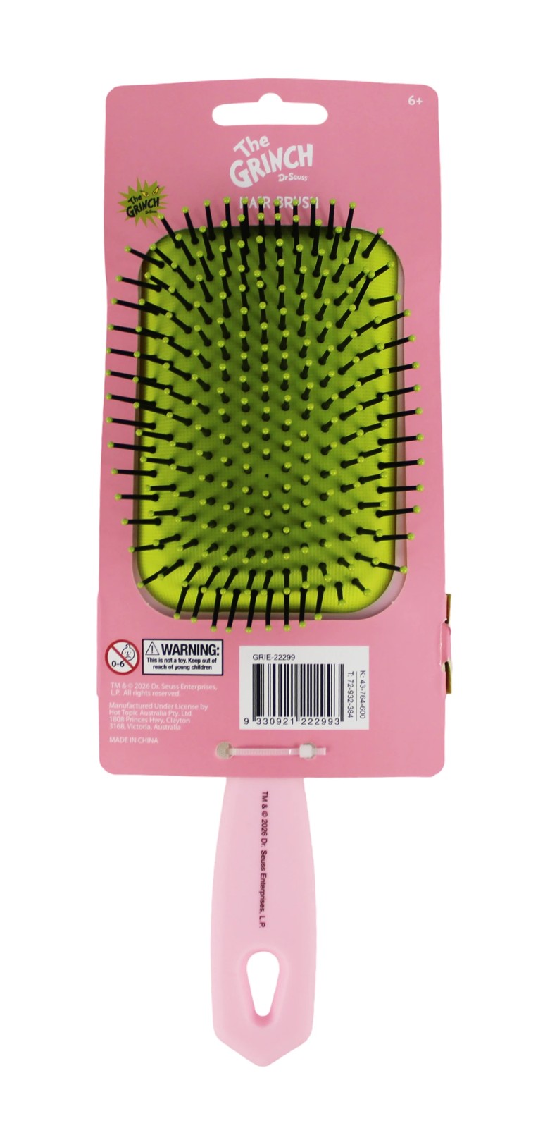 Dr. Seuss the Grinch Hair Brush 3 of 4