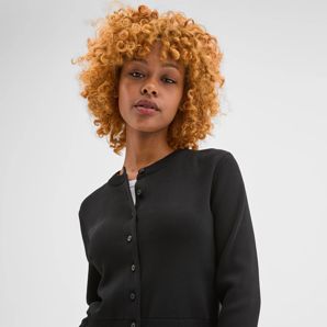 Petites Crepe Knit Cardigan