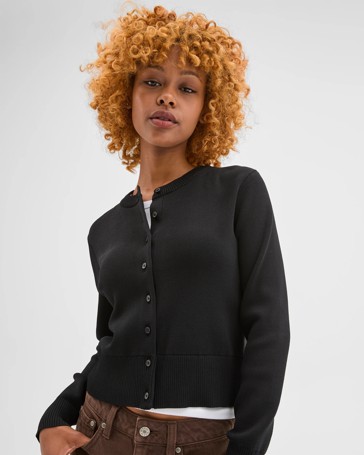 Petites Crepe Knit Cardigan