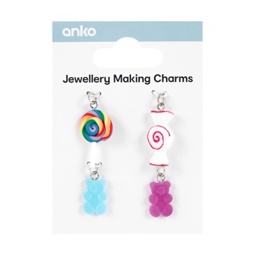 4 Piece Jewellery Making Charms, Candy - Anko